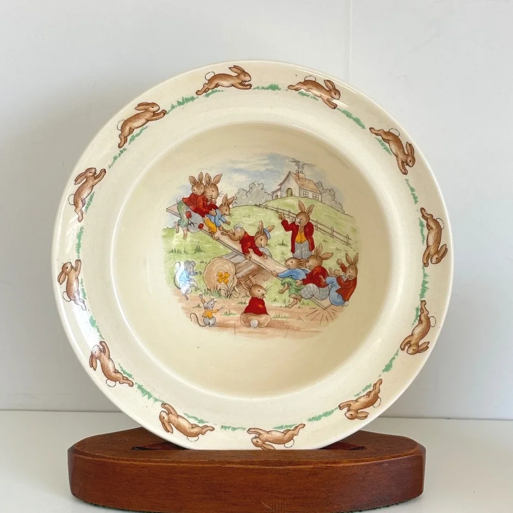 Royal Doulton Bunnykins Bowl and Mug Set Vintage English China Nursery Ware